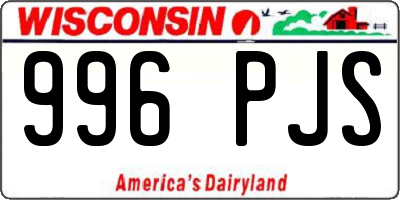 WI license plate 996PJS