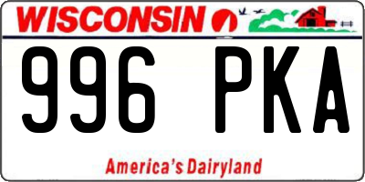 WI license plate 996PKA