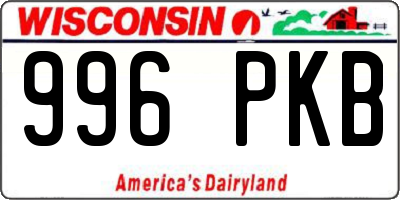 WI license plate 996PKB