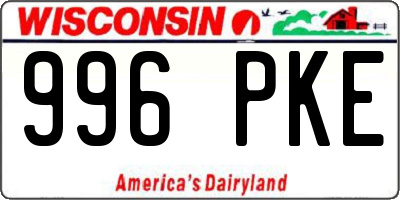 WI license plate 996PKE
