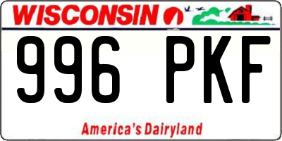 WI license plate 996PKF