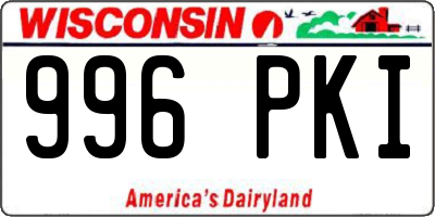 WI license plate 996PKI