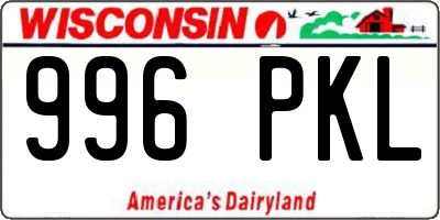 WI license plate 996PKL