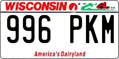 WI license plate 996PKM