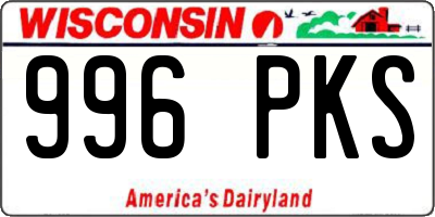 WI license plate 996PKS