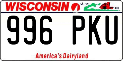 WI license plate 996PKU
