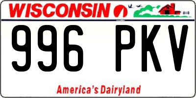 WI license plate 996PKV