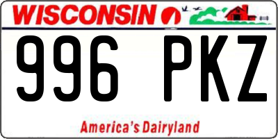 WI license plate 996PKZ