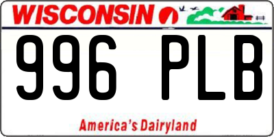 WI license plate 996PLB