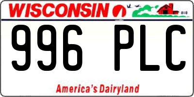 WI license plate 996PLC