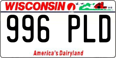WI license plate 996PLD