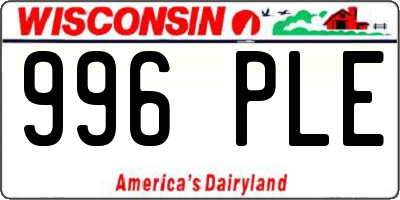 WI license plate 996PLE