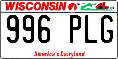 WI license plate 996PLG