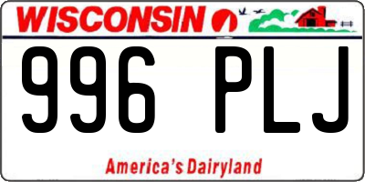 WI license plate 996PLJ