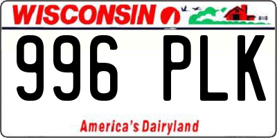 WI license plate 996PLK