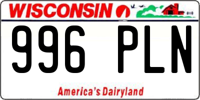 WI license plate 996PLN