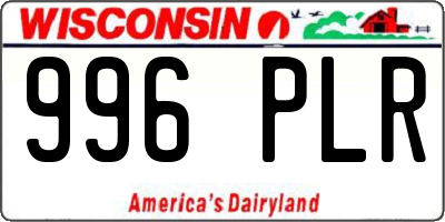 WI license plate 996PLR