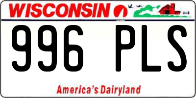 WI license plate 996PLS