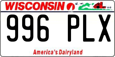 WI license plate 996PLX