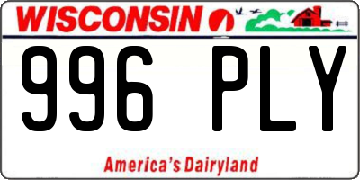 WI license plate 996PLY