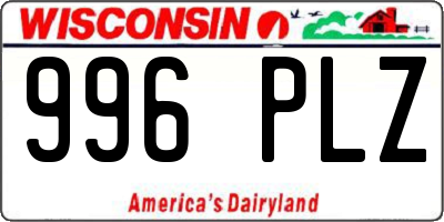 WI license plate 996PLZ