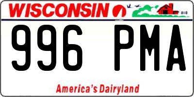 WI license plate 996PMA