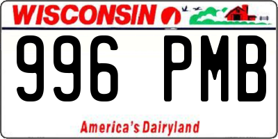 WI license plate 996PMB