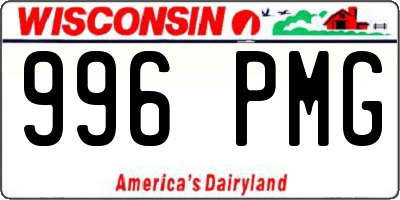 WI license plate 996PMG