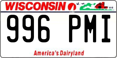 WI license plate 996PMI