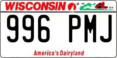 WI license plate 996PMJ