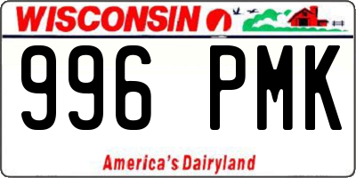 WI license plate 996PMK