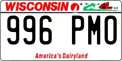 WI license plate 996PMO