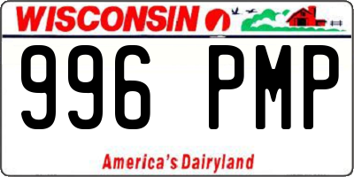 WI license plate 996PMP