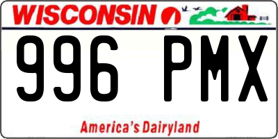WI license plate 996PMX