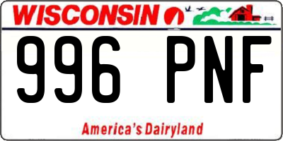 WI license plate 996PNF