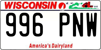 WI license plate 996PNW
