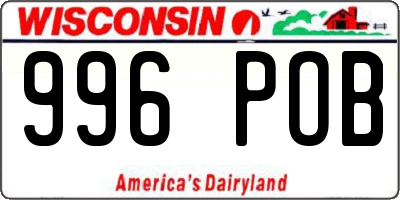 WI license plate 996POB