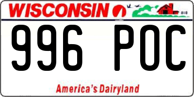 WI license plate 996POC