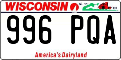 WI license plate 996PQA