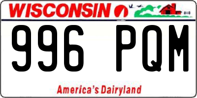 WI license plate 996PQM