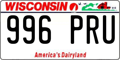 WI license plate 996PRU