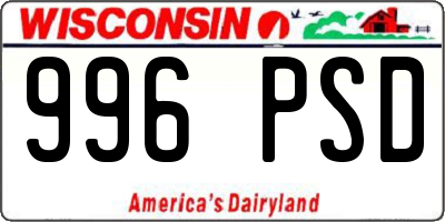 WI license plate 996PSD