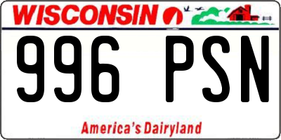 WI license plate 996PSN