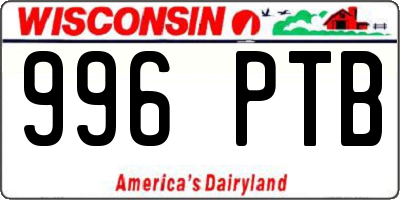 WI license plate 996PTB