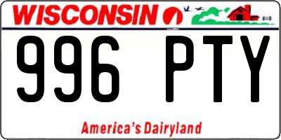WI license plate 996PTY