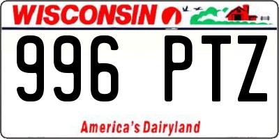 WI license plate 996PTZ