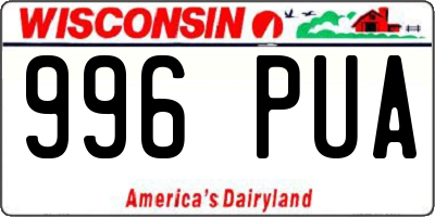 WI license plate 996PUA