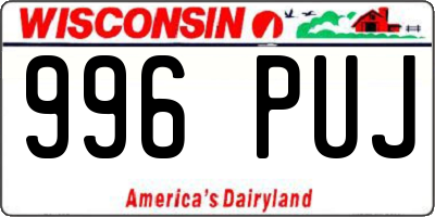 WI license plate 996PUJ