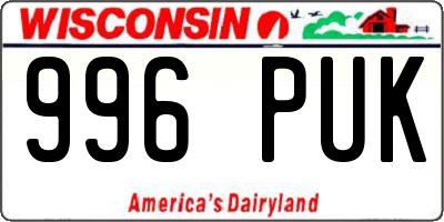 WI license plate 996PUK