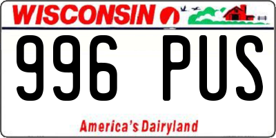 WI license plate 996PUS
